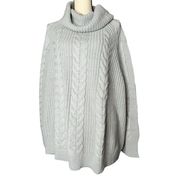 NEW Haven Well Within Women's Cowlneck Cable Knit Sweater in Gray Size XXL - Picture 1 of 7